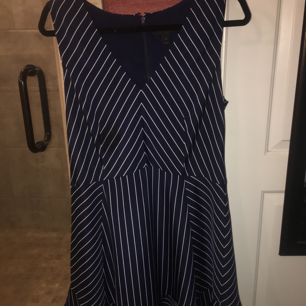 stripped navy blue dress